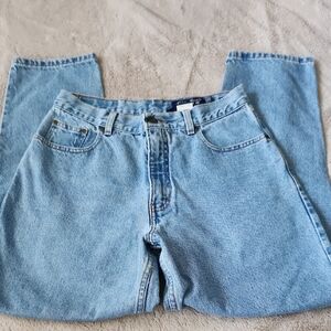 Y2K Eddie Bauer Denim Jeans High Waist Loose Fit Petite Mom Tapered Leg Cotton